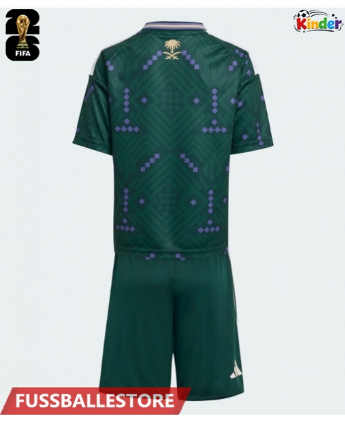 Günstige Saudi-Arabien Heimtrikotsatz Kinder WM 2026 Kurzarm (+ Kurze Hosen)